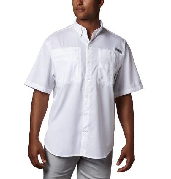 Columbia PFG Tamiami II Fishing Shirts White For Men's NZ98342 New Zealand